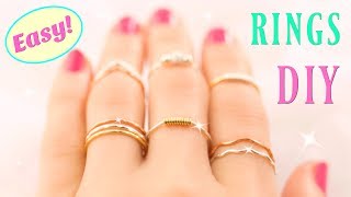 10 DIY Rings EASY amp Adjustable How To Make a Ring  Easy Diy Rings [upl. by Ydneh613]