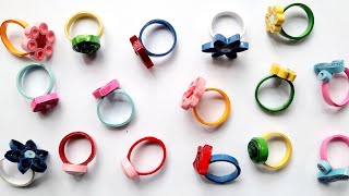 HOW TO MAKE PAPER QUILLING RINGS  WATERPROOF [upl. by Annmaria]