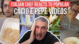 Italian Chef Reacts to Most Popular CACIO E PEPE VIDEOS [upl. by Ithaman725]