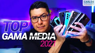 LOS MEJORES TELÉFONOS GAMA MEDIA ACTUALES 2021 [upl. by Adnoval]