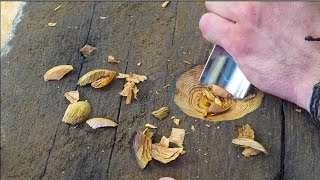 Carving A Spoon From 100 Year Old Pine [upl. by Zachery]