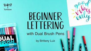 Beginner Dual Brush Pen Lettering Workshop [upl. by Eneres]