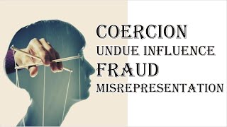 Coercion Undue Influence Fraud Misrepresentation  Indian Contract Act 1872  Law Guru [upl. by Aerdua104]