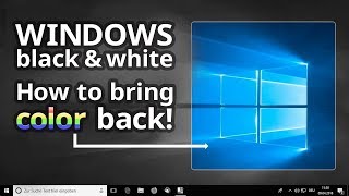 Windows screen black and white How to bring the color settings back [upl. by Htrap373]