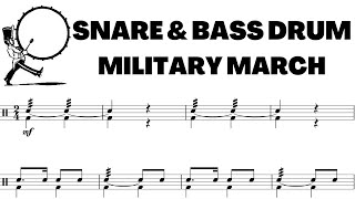 Snare amp Bass Drum MILITARY MARCH in 24  Sight Reading Exercise [upl. by Mabel]