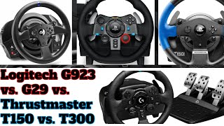 Logitech G923 vs G29 vs Thrustmaster T150 vs T300 im Vergleichstest [upl. by Cai]