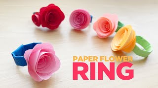 Paper Rings  DIY Paper Flower Rings  How to Make a Paper Ring with Paper Flowers Tutorial [upl. by Imaon]