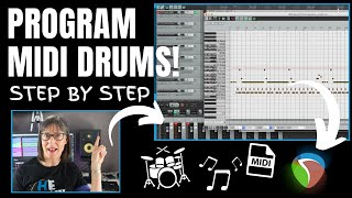 How To Program A Drum Track Using MIDI In Reaper DAW Recording Software [upl. by Ahsikat]