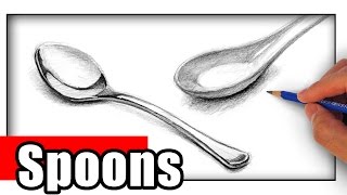 How to Draw a Spoon Easy  Its Important [upl. by Wennerholn]