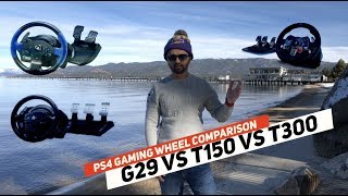 Thrustmaster T150 vs Thrustmaster T300 vs Logitech G29 [upl. by Avek]