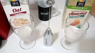 Oat Milk vs Almond Milk part 2 Frothing Test [upl. by Wilmar]