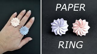 Cool PAPER RING quotFLOWERquot  Origami Jewelry Idea  Tutorial DIY [upl. by Gredel224]