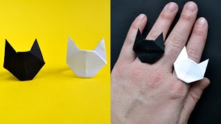 Nice PAPER RING quotCATquot  Origami Jewelry  Tutorial DIY by ColorMania [upl. by Clotilde]