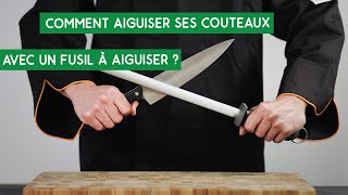 Comment aiguiser un couteau avec un fusil à aiguiser [upl. by Adnilemre71]