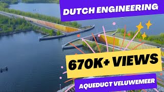 Wondrous Veluwemeer Aqueduct Water Bridge  Drone  Netherlands [upl. by Anileba]