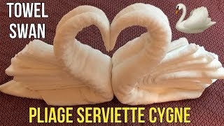 Pliage Serviette de Bain Cygne  Swan Towel  TUTO [upl. by Aitnauq]