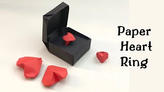 How To Make  DIY Paper Heart Ring  DIY Paper Ring Box  Paper Craft  How to make paper things [upl. by Mont]