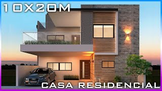 Proyecto Casa 10x20 Diseño moderno  Residencial [upl. by Halet]