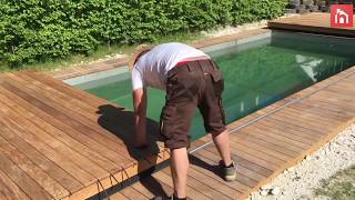 Incredible Disappearing Swimming Pool Cover Doubles As A Deck [upl. by Gilpin977]